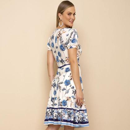 Imagem de Vestido plano evase estampa exclusiva laura rosa 