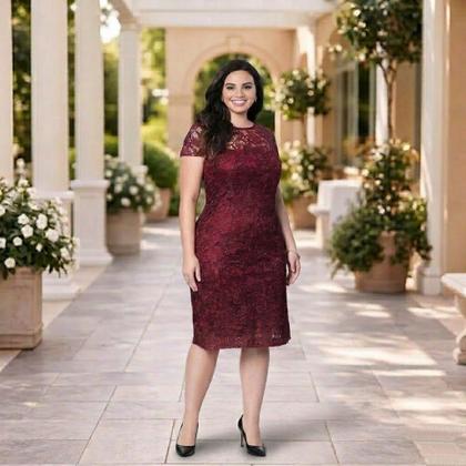 Imagem de Vestido Plus Size 76 Madrinha Renda Batizado Civil Aniversario