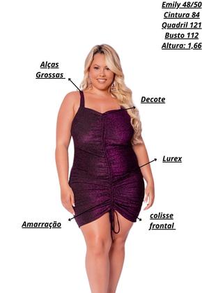 Imagem de Vestido Plus Size Ajuste Frontal e Brilho