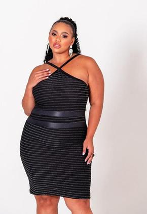Imagem de Vestido Plus Size Detalhe Lurex e Cirre