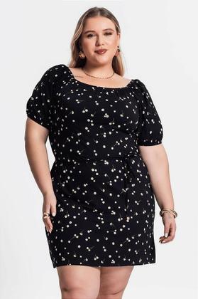 Imagem de Vestido Plus Size Feminino com Cinto Secret Glam - Elegante e Confortável