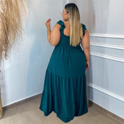 Imagem de Vestido Plus Size Feminino Longo 3 Marias Laço no Busto 0571