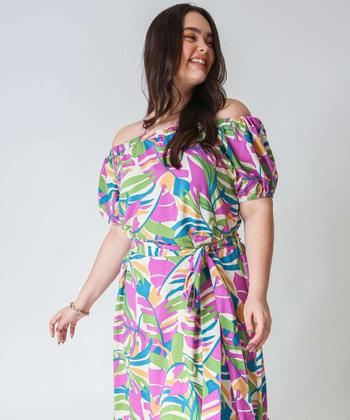 Imagem de Vestido Plus Size Feminino Midi Ciganinha Marisa-66024