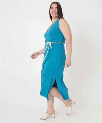 Imagem de Vestido Plus Size Feminino Midi Fenda Marisa-10032