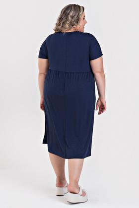 Imagem de Vestido Plus Size Malha de Viscose Detalhe Transpassado - Serena