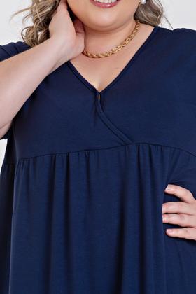 Imagem de Vestido Plus Size Malha de Viscose Detalhe Transpassado - Serena