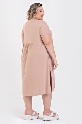Imagem de Vestido Plus Size Malha de Viscose Detalhe Transpassado - Serena