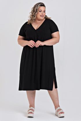 Imagem de Vestido Plus Size Malha de Viscose Detalhe Transpassado - Serena