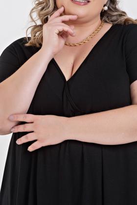 Imagem de Vestido Plus Size Malha de Viscose Detalhe Transpassado - Serena