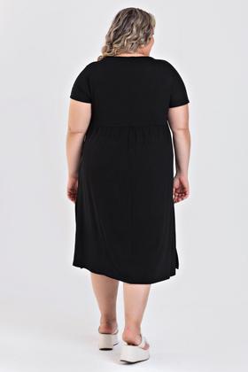 Imagem de Vestido Plus Size Malha de Viscose Detalhe Transpassado - Serena