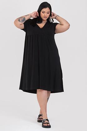 Imagem de Vestido Plus Size Malha de Viscose Detalhe Transpassado - Serena