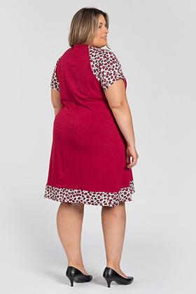 Imagem de Vestido Plus Size Malha Viscose c/ Estampa e Detalhe Anima Print - Serena