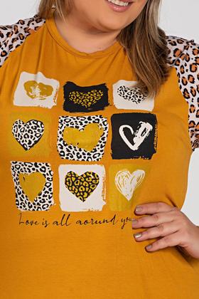 Imagem de Vestido Plus Size Malha Viscose c/ Estampa e Detalhe Anima Print - Serena