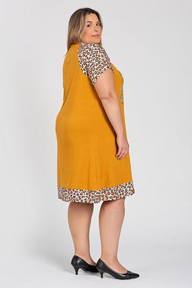 Imagem de Vestido Plus Size Malha Viscose c/ Estampa e Detalhe Anima Print - Serena