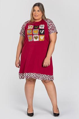Imagem de Vestido Plus Size Malha Viscose c/ Estampa e Detalhe Anima Print - Serena