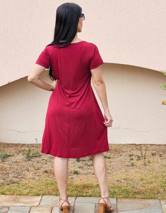 Imagem de Vestido Plus Size Primavera Verão Malha Viscolycra Soltinho Básico Gravida Evangélica