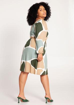 Imagem de Vestido plus size viscose com mangas bufantes lunender 66512