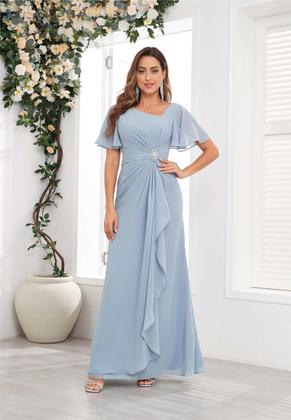 Imagem de Vestido PRESEOSSA Silver Chiffon Mother of The Bride A Line