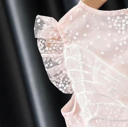 Imagem de Vestido Princesa Borboleta Bebê Rosa/branco Batizado Festa
