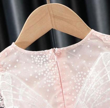 Imagem de Vestido Princesa Borboleta Bebê Rosa/branco Batizado Festa
