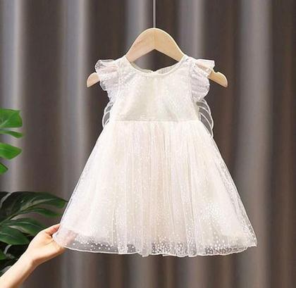 Imagem de Vestido Princesa Borboleta Bebê Rosa/branco Batizado Festa