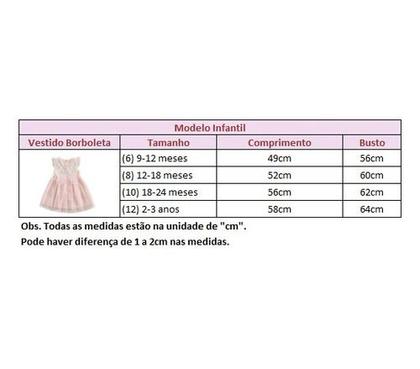 Imagem de Vestido Princesa Borboleta Bebê Rosa/branco Batizado Festa