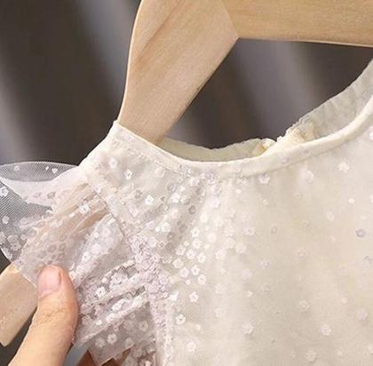 Imagem de Vestido Princesa Borboleta Bebê Rosa/branco Batizado Festa