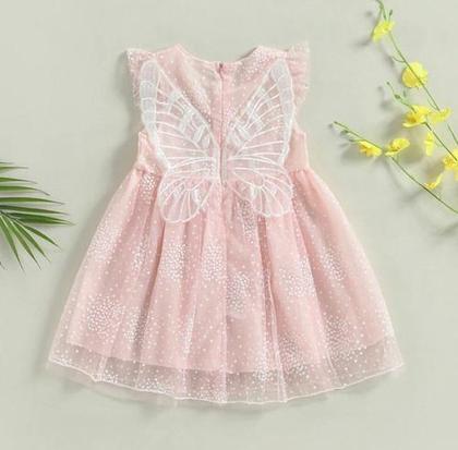Imagem de Vestido Princesa Borboleta Bebê Rosa/branco Batizado Festa