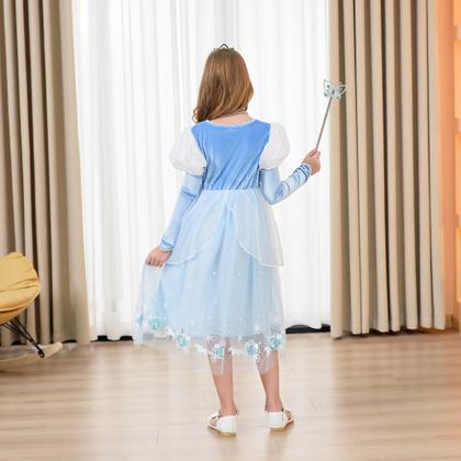 Imagem de Vestido Princess DLYING Cinderella Blue para meninas de 4 a 5 anos