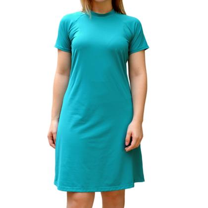 Imagem de Vestido Proteção Solar UV50+ Manga Curta Modesto Saída De Praia Evangélico Piscina