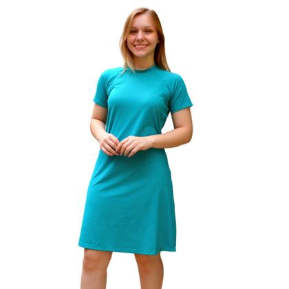 Imagem de Vestido Proteção Solar UV50+ Manga Curta Modesto Saída De Praia Evangélico Piscina