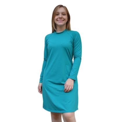 Imagem de Vestido Proteção Solar UV50+ Manga Longa Piscina Moda Praia Evangélica Modesta