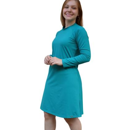 Imagem de Vestido Proteção Solar UV50+ Manga Longa Piscina Moda Praia Evangélica Modesta