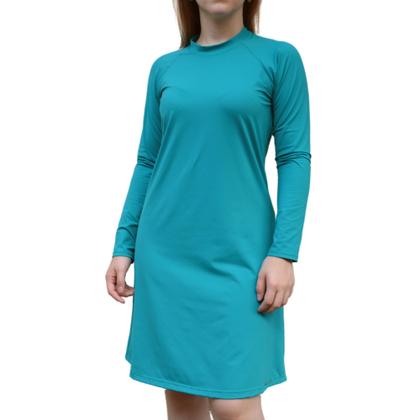 Imagem de Vestido Proteção Solar UV50+ Manga Longa Piscina Moda Praia Evangélica Modesta