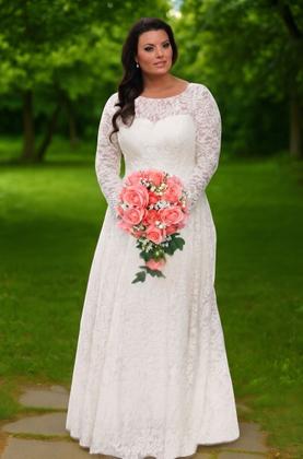 Imagem de Vestido Renda Noiva 87 Casamento Civil Plus Size Festa Longo