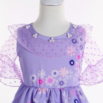 Imagem de Vestido roxo Yipkorra Encanto Mirabel para meninas de 3 a 4 anos