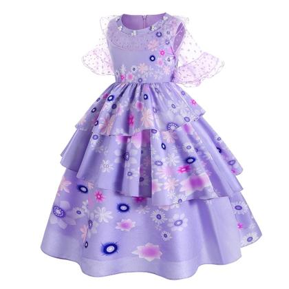 Imagem de Vestido roxo Yipkorra Encanto Mirabel para meninas de 3 a 4 anos