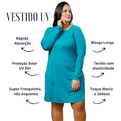 Imagem de Vestido Saída de Praia Proteção Solar Manga Longa Moda Praia Evangélica Piscina