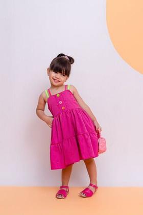 Imagem de Vestido Solto Menina Luxo Diva Moda Infantil Verão Blogueira Casual Natal Festa Aniversário Presente Criança