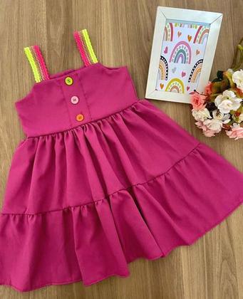 Imagem de Vestido Solto Menina Luxo Diva Moda Infantil Verão Blogueira Casual Natal Festa Aniversário Presente Criança