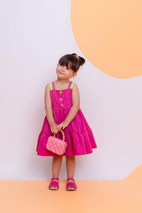 Imagem de Vestido Solto Menina Luxo Diva Moda Infantil Verão Blogueira Casual Natal Festa Aniversário Presente Criança