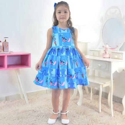 Imagem de Vestido Stitch e Angel Azul Mini Fashionista