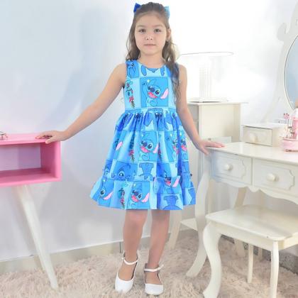 Imagem de Vestido Stitch e Angel Azul Mini Fashionista
