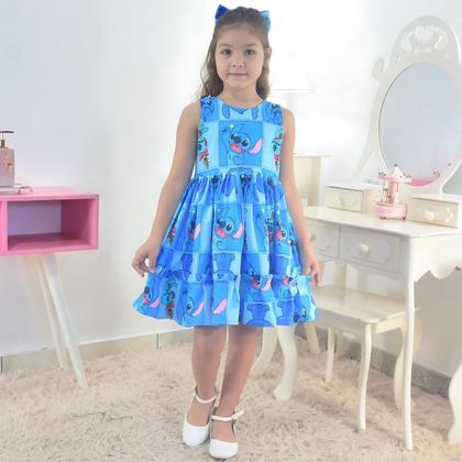 Imagem de Vestido Stitch e Angel Azul Mini Fashionista