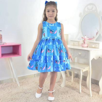 Imagem de Vestido Stitch e Angel Azul Mini Fashionista