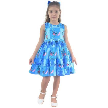Imagem de Vestido Stitch e Angel Azul Mini Fashionista