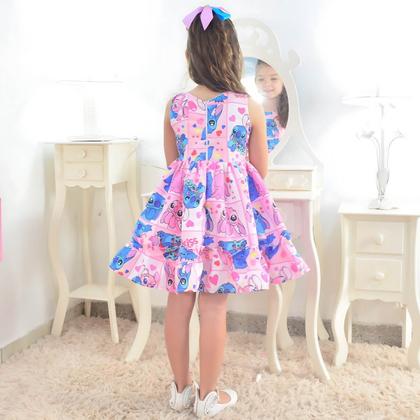 Imagem de Vestido Stitch e Angel Mini Fashionista + Laço de Cabelo