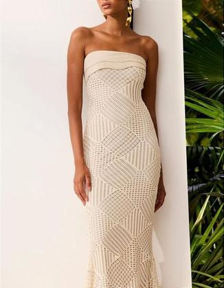 Imagem de Vestido Super Midi sem alça Crochet