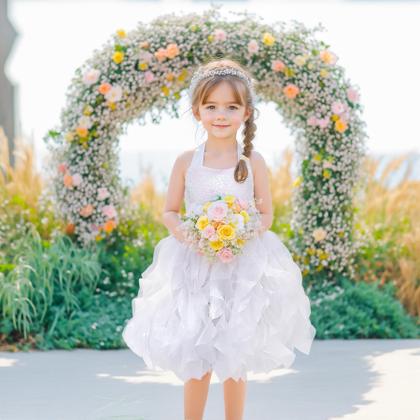 Imagem de Vestido Suppromo Vestido de princesa de tule branco com lantejoulas 9-10T