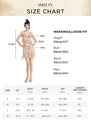 Imagem de Vestido SWEETV Great Gatsby Green Flapper 1920s com acessórios